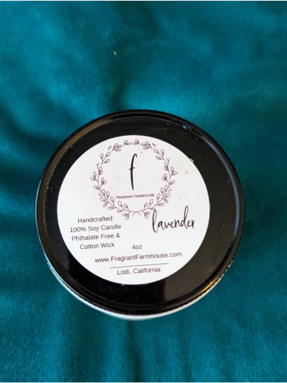 Fragrant Farmhouse Lavender 100% Soy Candle 4oz Handcrafted With Cotton Wick Pht